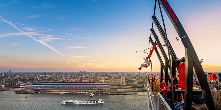 the iconic over the edge swing in Amsterdam 