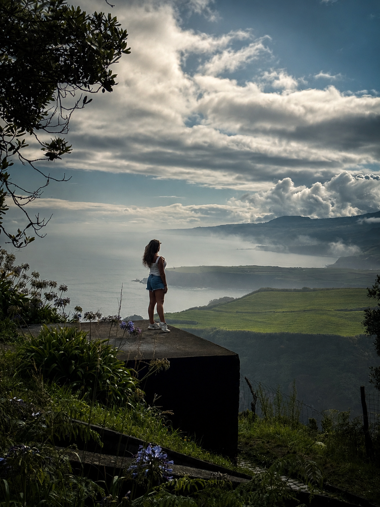 Coastal view from Miradouro de Santa Iria in São Miguel, Azores