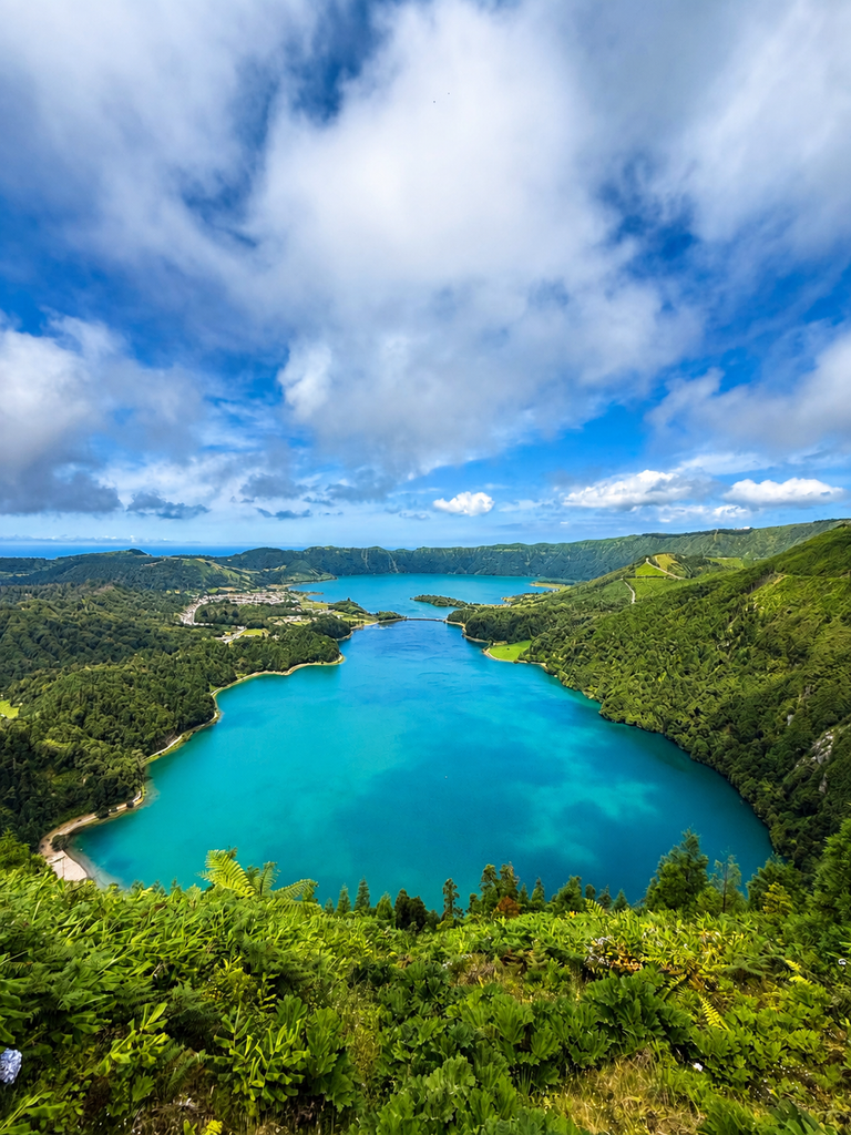 Blue and Green Lakes of Sete Cidades from Miradouro da Vista do Rei, São Miguel