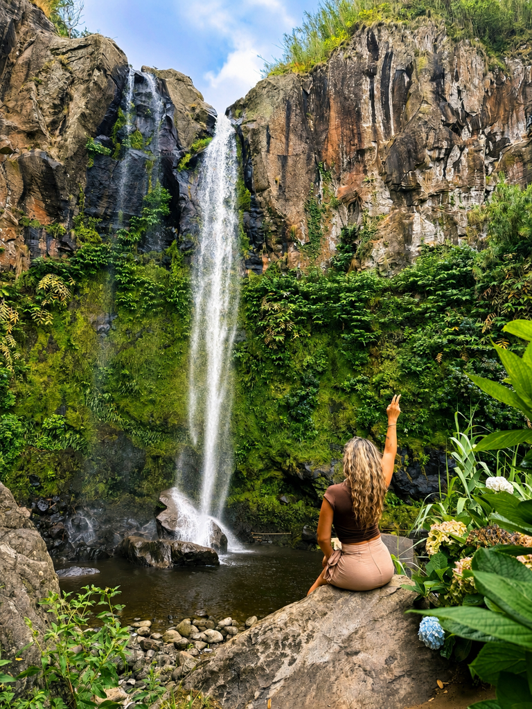 Salto da Farinha waterfall near Achadinha in São Miguel, Azores