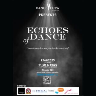 🎟️ Tickets available from MONDAY via Ticketmaster Cyprus!  Dance Flow Studios presents: Echoes of Dance
🗓 Sunday, June 22, 2025 | 📍 DENTRO Theatre, Nicosia
🕚 Showtimes: 11:00 AM & 7:00 PM | 🎫 Tickets: €12  Dance Flow Studios proudly presents its annual dance performance, Echoes of Dance, taking place on Sunday, June 22, 2025, at the DENTRO Theatre in Nicosia, with two captivating shows at 11:00 AM and 7:00 PM.  This year’s production is a heartfelt journey through meaningful and thought-provoking choreography. Dance, more than movement, becomes a language—expressing emotion, truth, and glimpses of life and society that often go unspoken. Through powerful stage presence, Echoes of Dance delivers messages of introspection, emotional depth, and personal expression, resonating directly with the audience’s heart.  Featuring classical, contemporary, and modern dance pieces, the show highlights the creativity, dedication, and teamwork of students of all ages, celebrating their artistic growth over the past year.  📌 Don’t miss it! Tickets go on sale this Monday exclusively via Ticketmaster Cyprus.
